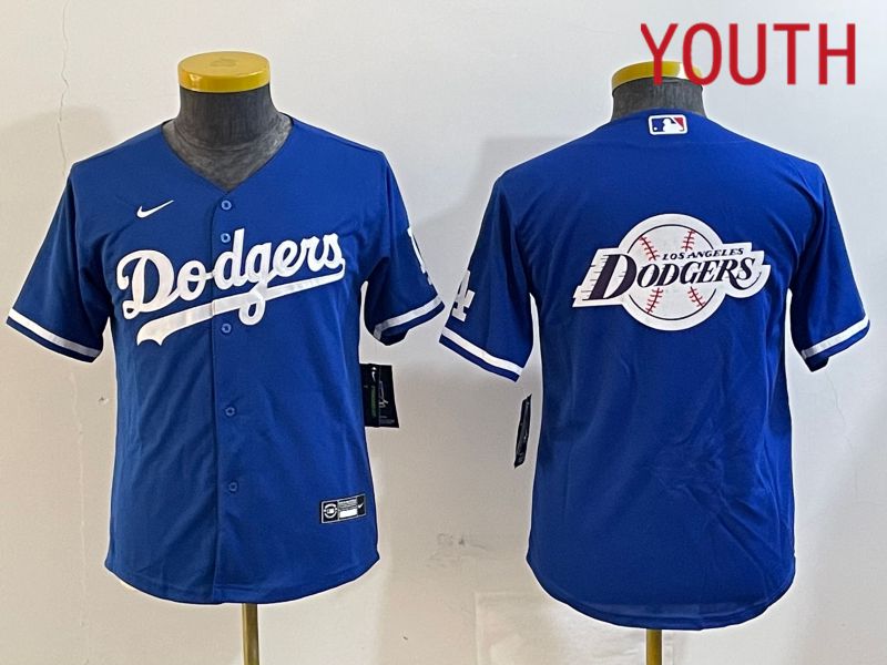 Youth Los Angeles Dodgers Blank Blue Game 2024 Nike MLB Jersey style 12188